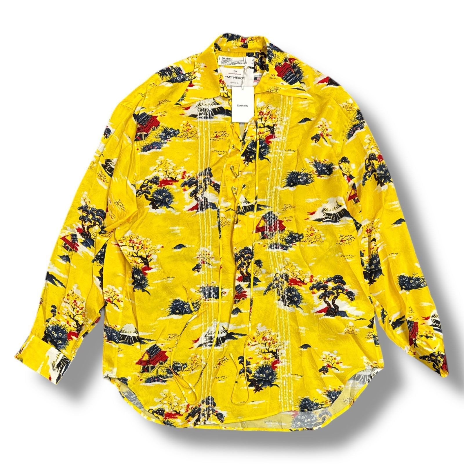 参考上代59400円 未使用 DAIRIKU 24SS Embroidery Aloha Open Chest 
