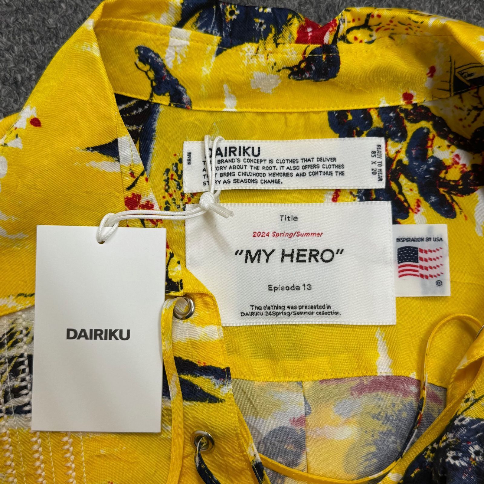 参考上代59400円 未使用 DAIRIKU 24SS Embroidery Aloha Open Chest 