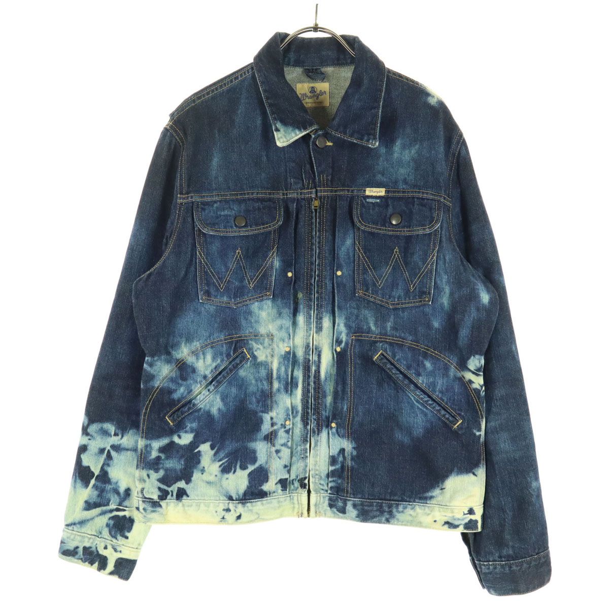 美品 Wrangler ラングラー 長袖 ブリーチ加工 デニムジャケット XL