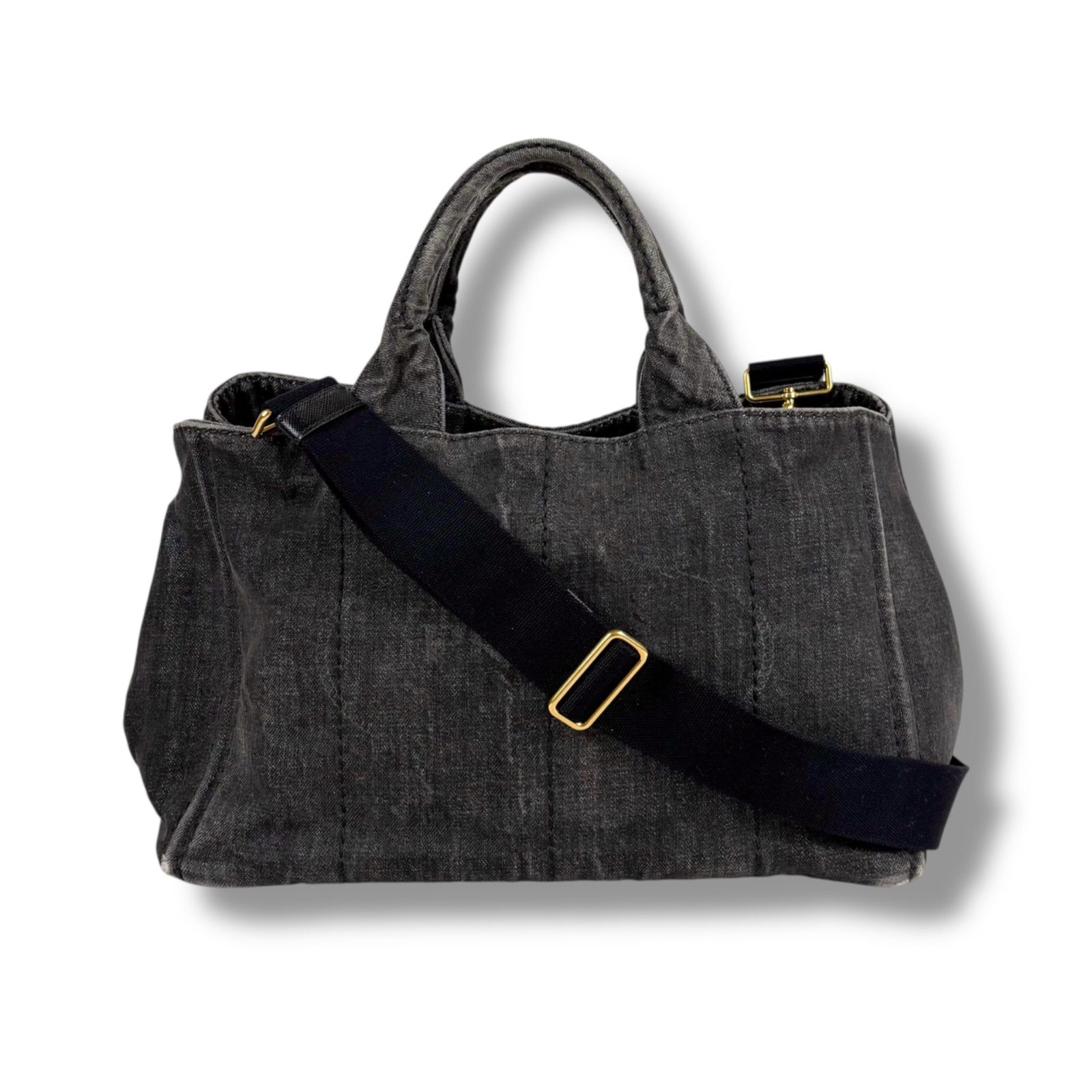 PRADA プラダ カナパ トートバッグ ショルダーバッグ 2WAY デニム 