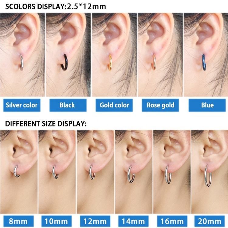2個セット 16mm シルバー フープピアス ステンレス 両耳用 レディース