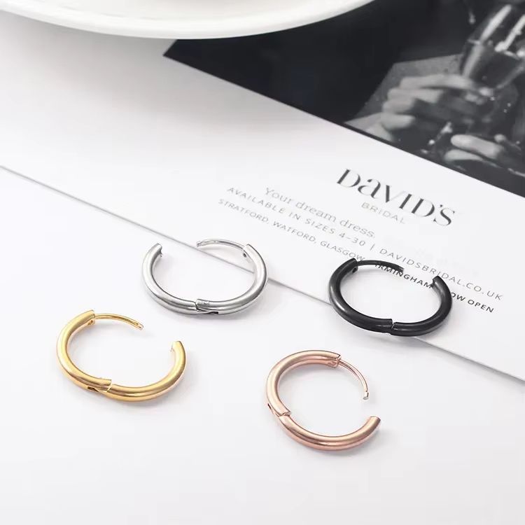 2個セット 16mm シルバー フープピアス ステンレス 両耳用 レディース