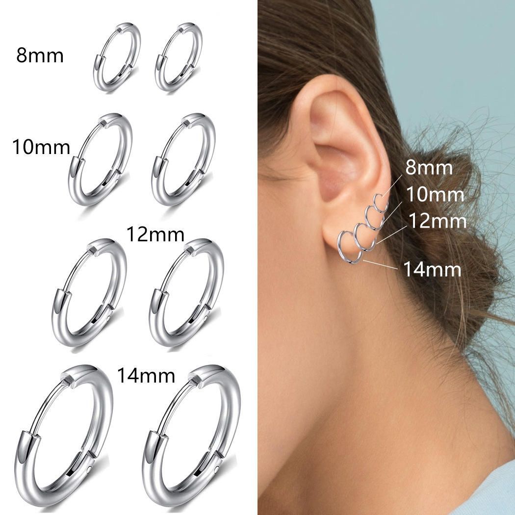 2個セット 16mm シルバー フープピアス ステンレス 両耳用 レディース