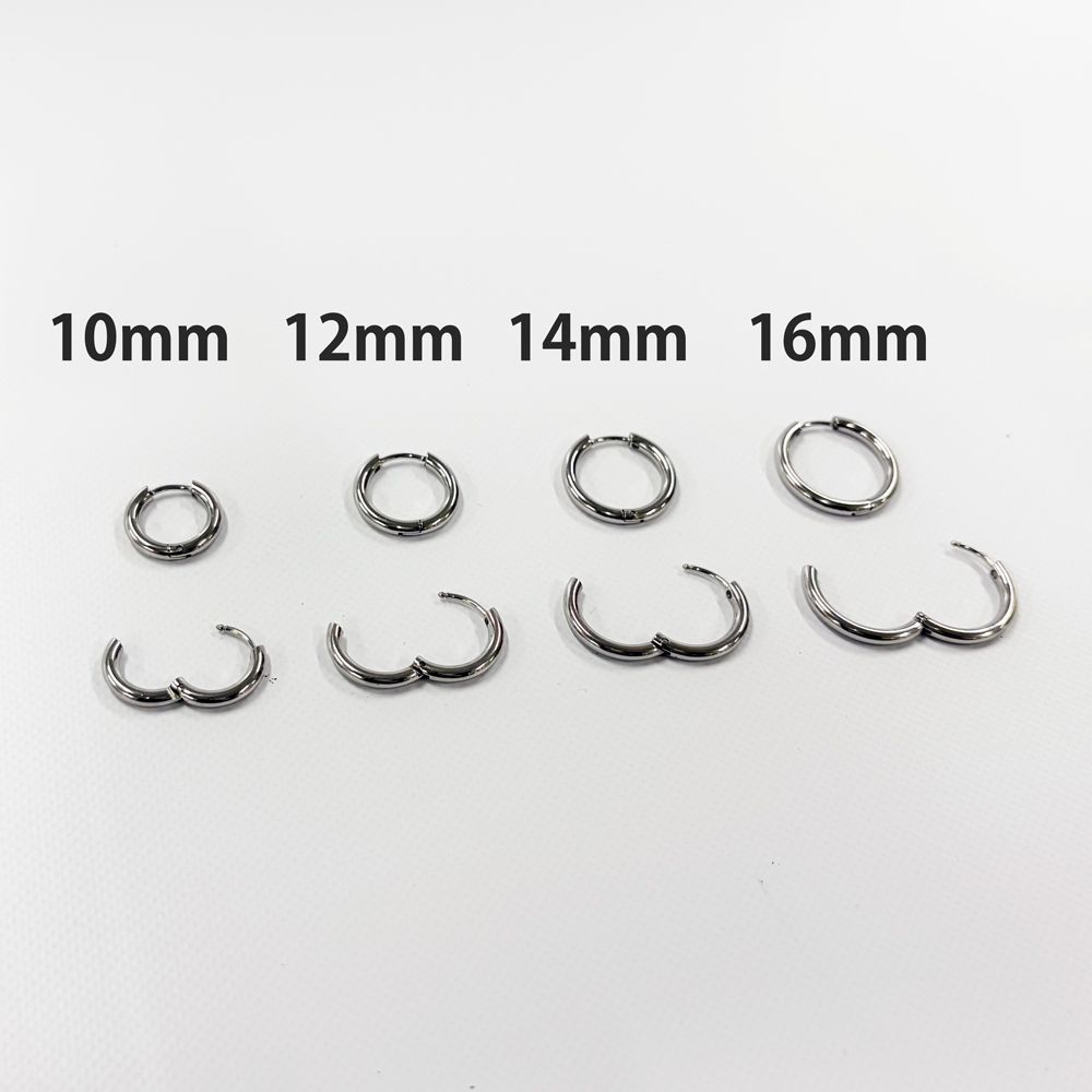 2個セット 16mm シルバー フープピアス ステンレス 両耳用 レディース