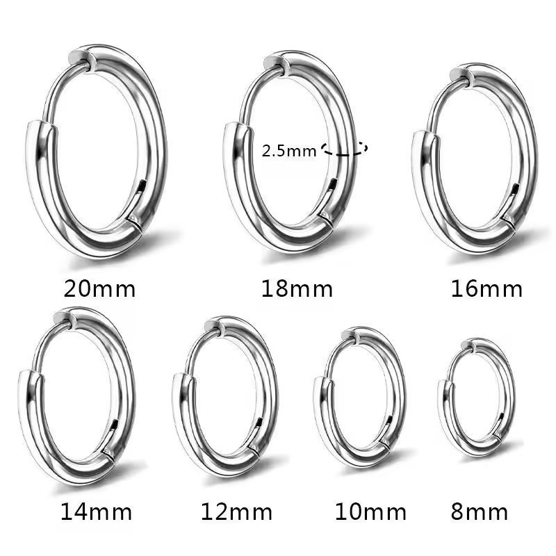 2個セット 16mm シルバー フープピアス ステンレス 両耳用 レディース