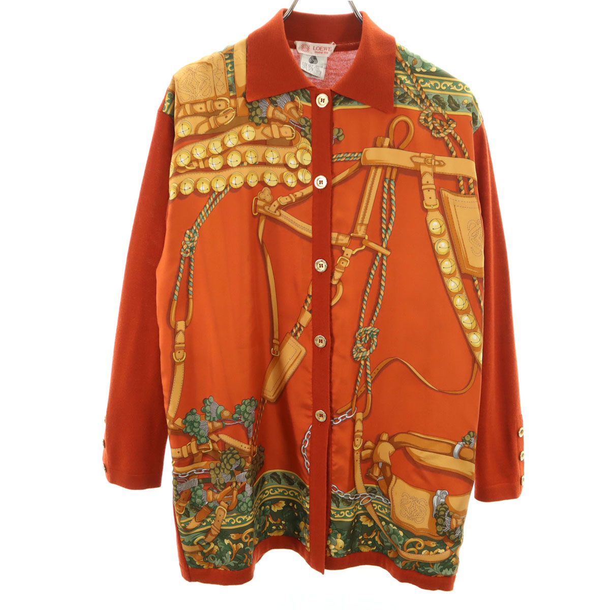 LOEWE ロエベ 80s 90s イタリア製 シルク オールド スカーフ柄 長袖