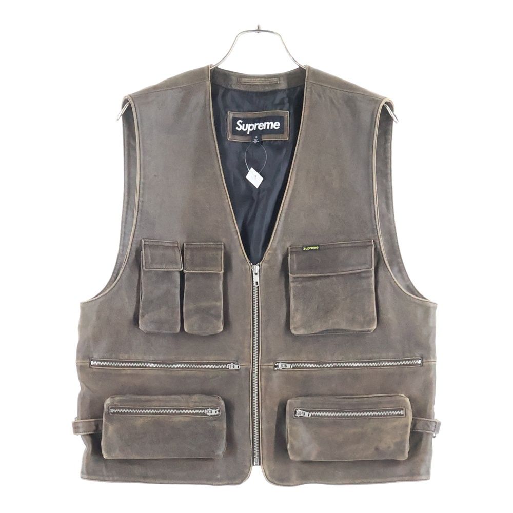 SUPREME (シュプリーム) 25SS Leather Cargo Vest ラムレザー カーゴ
