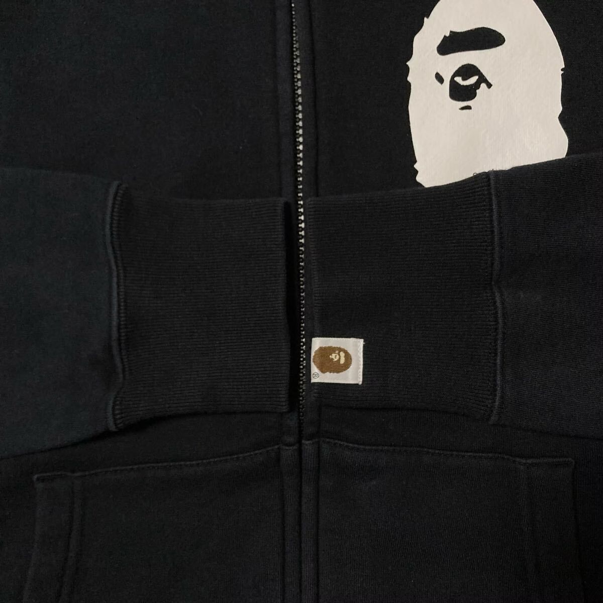 BAPE HEAD LOGO フルジップ パーカー Mサイズ ブラック a bathing ape 
