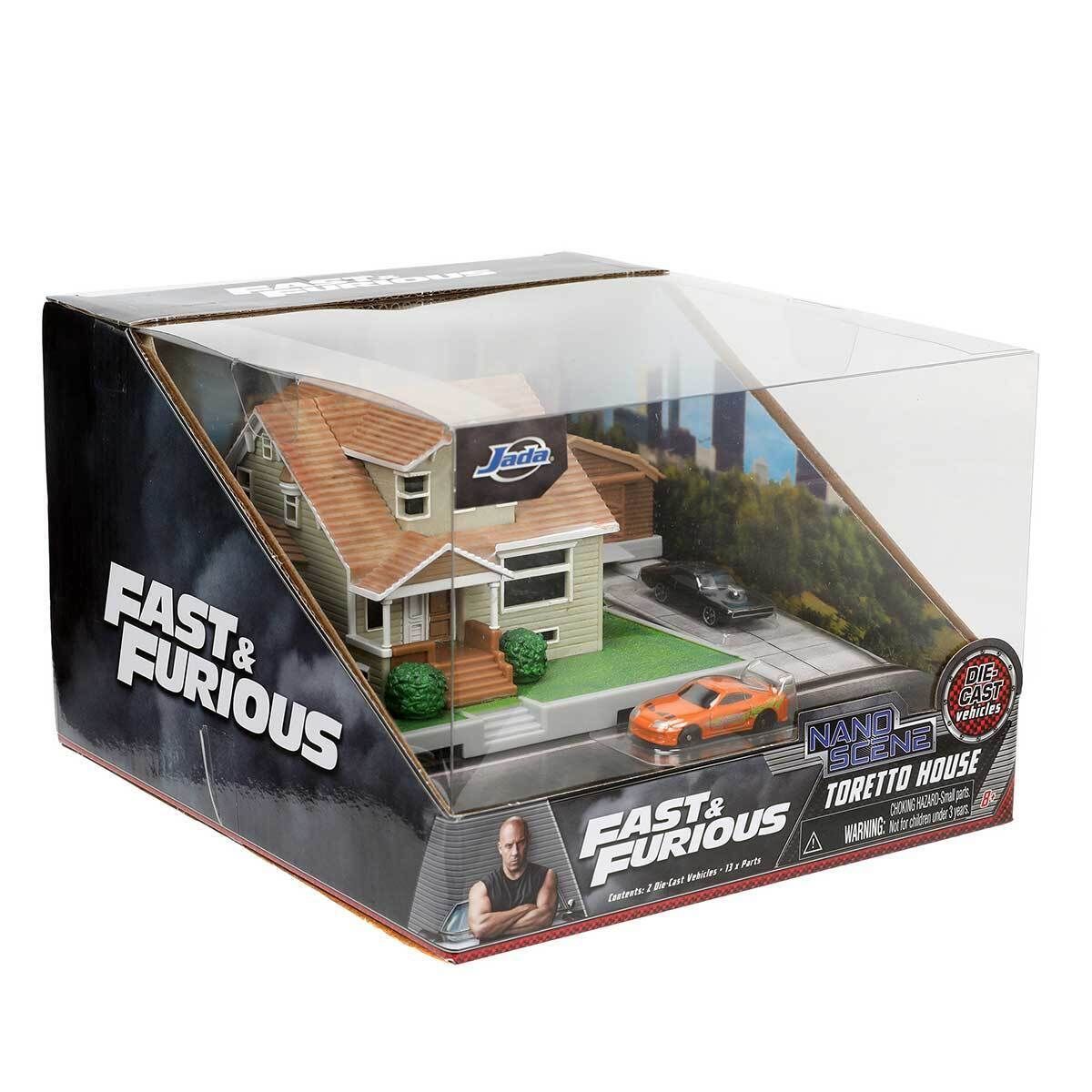 Jada Toys Fast Furious Diorama Nano Scene Toretto House Cars Set 