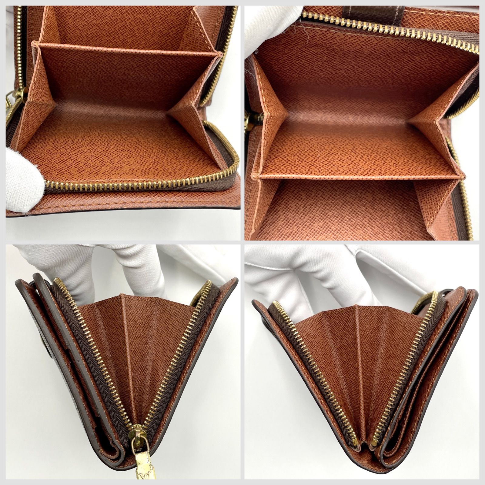 ルイヴィトン モノグラム / コンパクトジップ M61667 / ブラウン 茶色