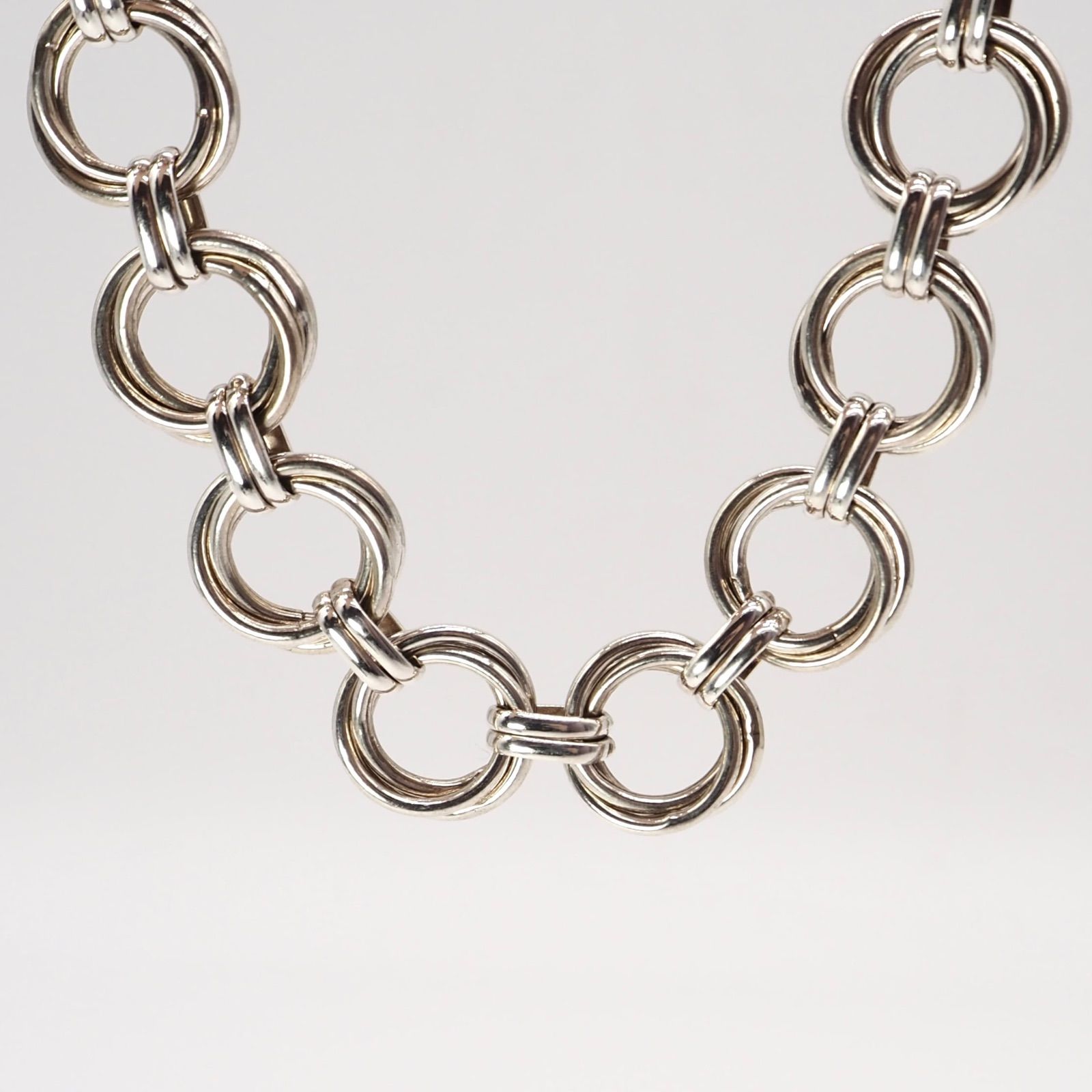 Tiffany トリプルトルクナローリンクネックレス シルバー925