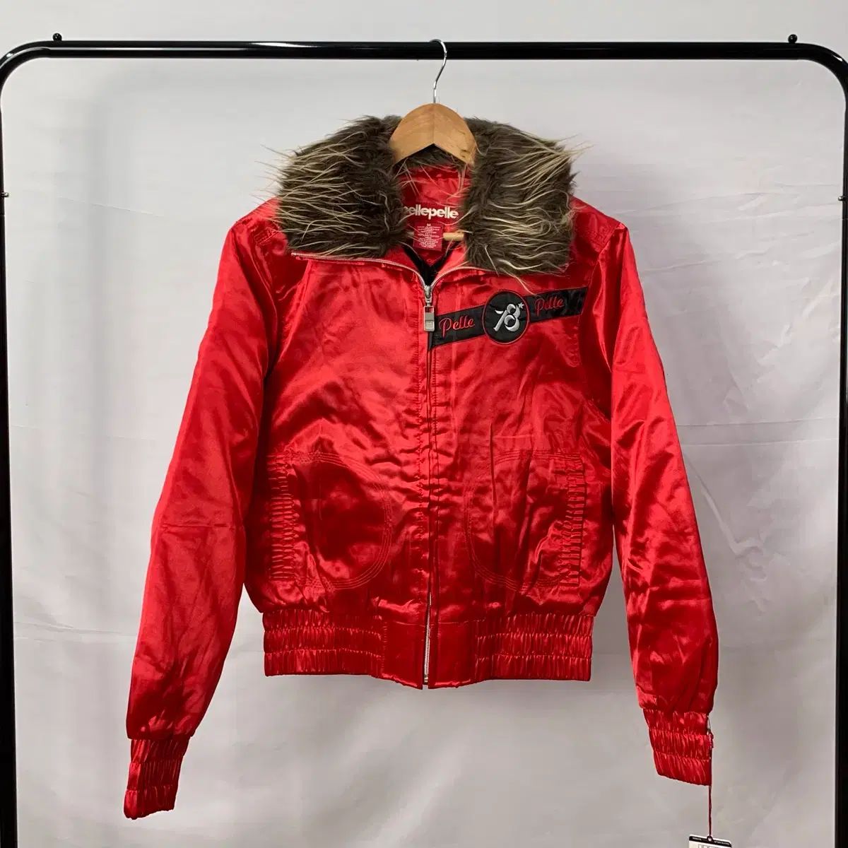 ペレペレ ダウンジャケット L 紺 pellepelle フード ファー メンズ 