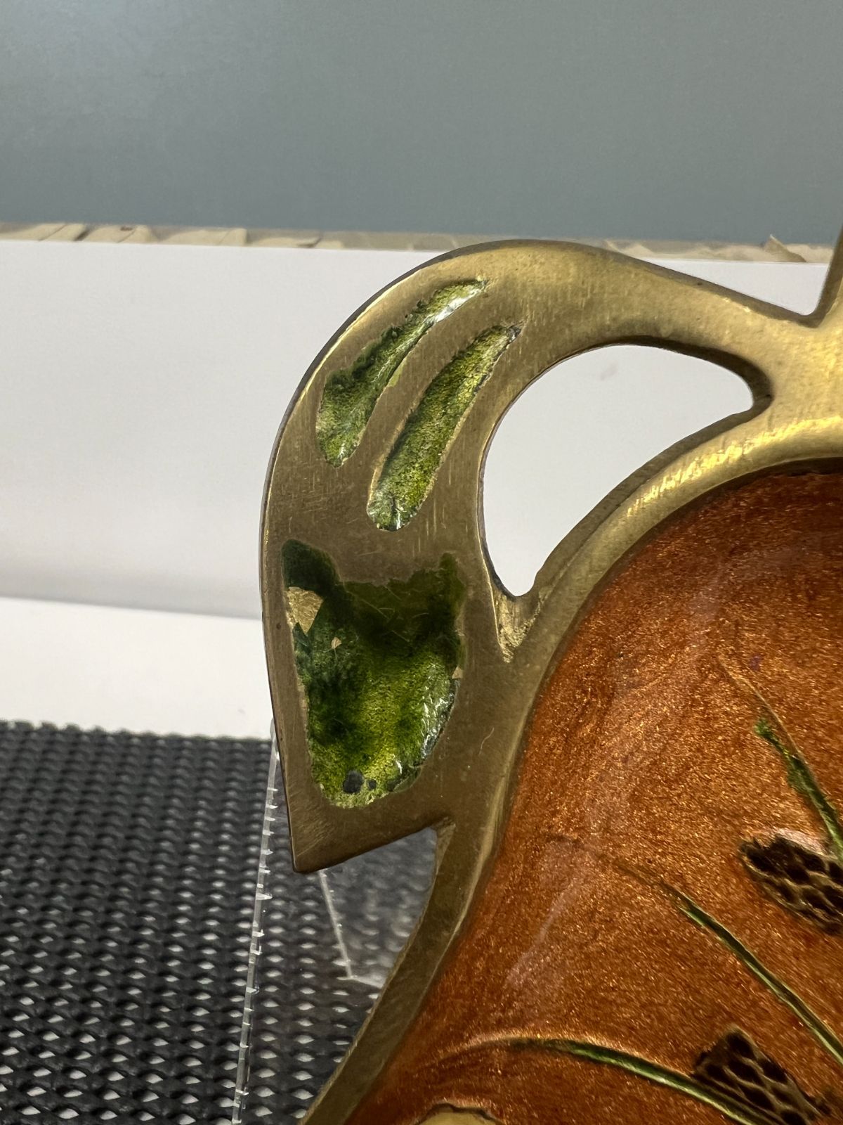 レトロ】七宝焼き 真鍮製 キートレイ ジュエリートレイ - メルカリ