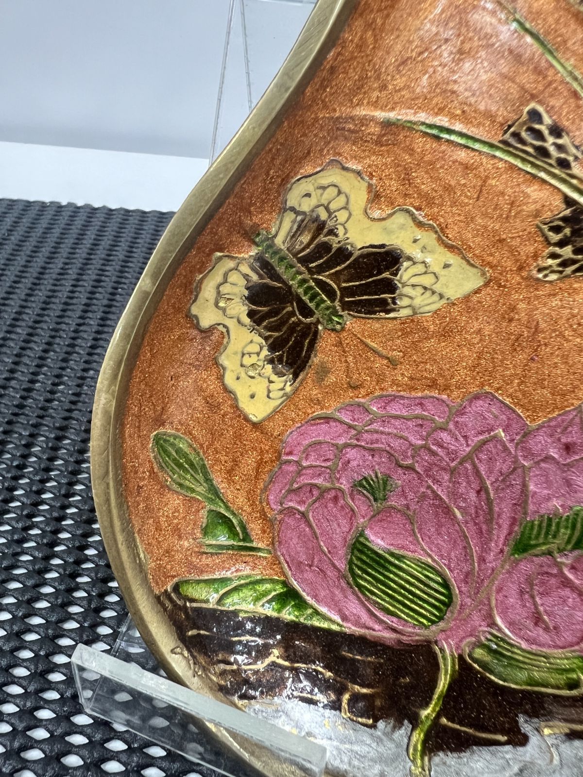 レトロ】七宝焼き 真鍮製 キートレイ ジュエリートレイ - メルカリ