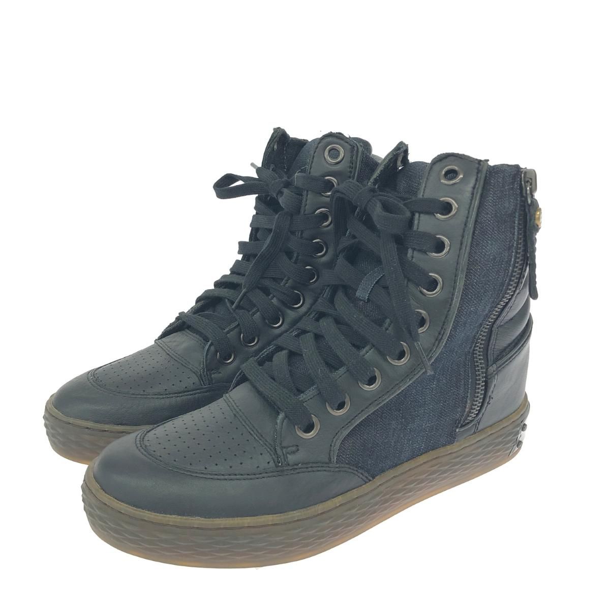 DIESEL ディーゼル ハイカットスニーカー 表記サイズ:25.5cm デニム 