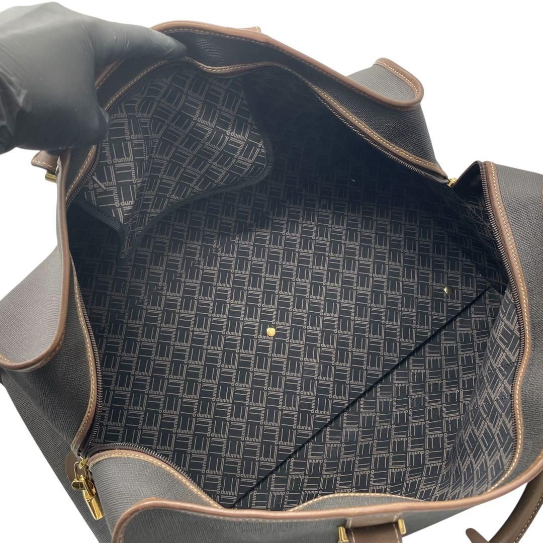 極美品 dunhill ダンヒル レザー PVC ボストンバッグ トラベルバッグ