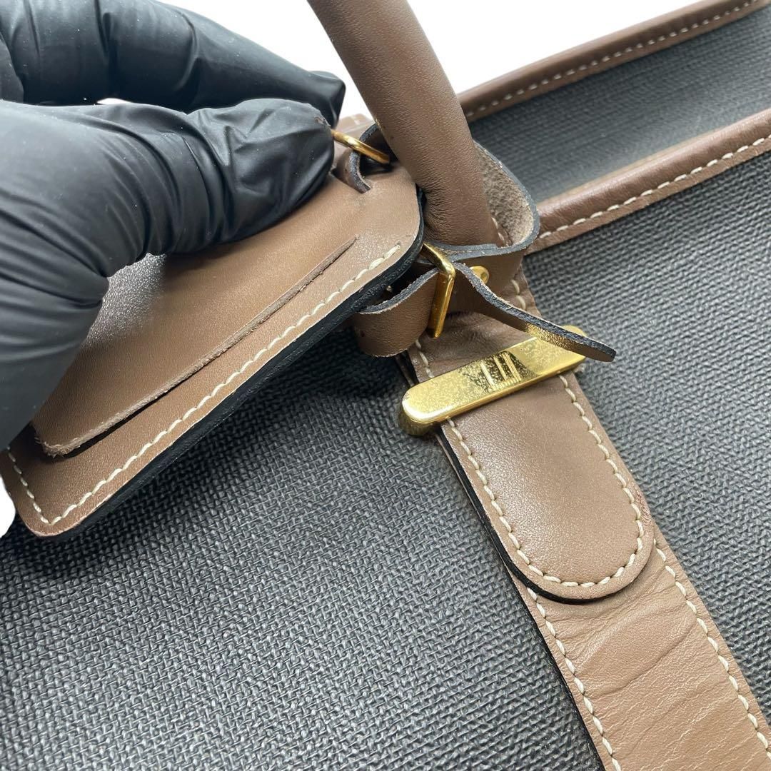 極美品 dunhill ダンヒル レザー PVC ボストンバッグ トラベルバッグ