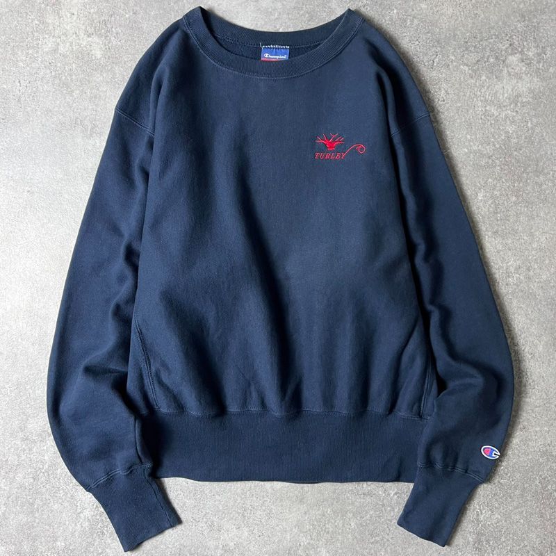 00s Champion 企業 ロゴ 刺繍 リバースウィーブ スウェット トレーナー