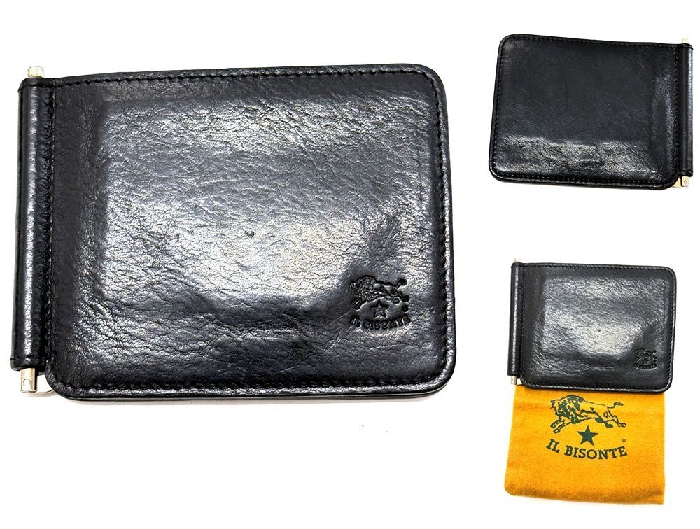 2026 現行 IL BISONTE イルビゾンテ レザー マネークリップ ブラック