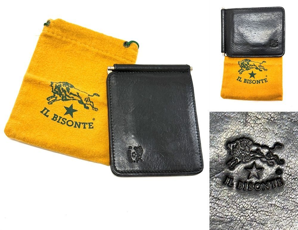 2026 現行 IL BISONTE イルビゾンテ レザー マネークリップ ブラック