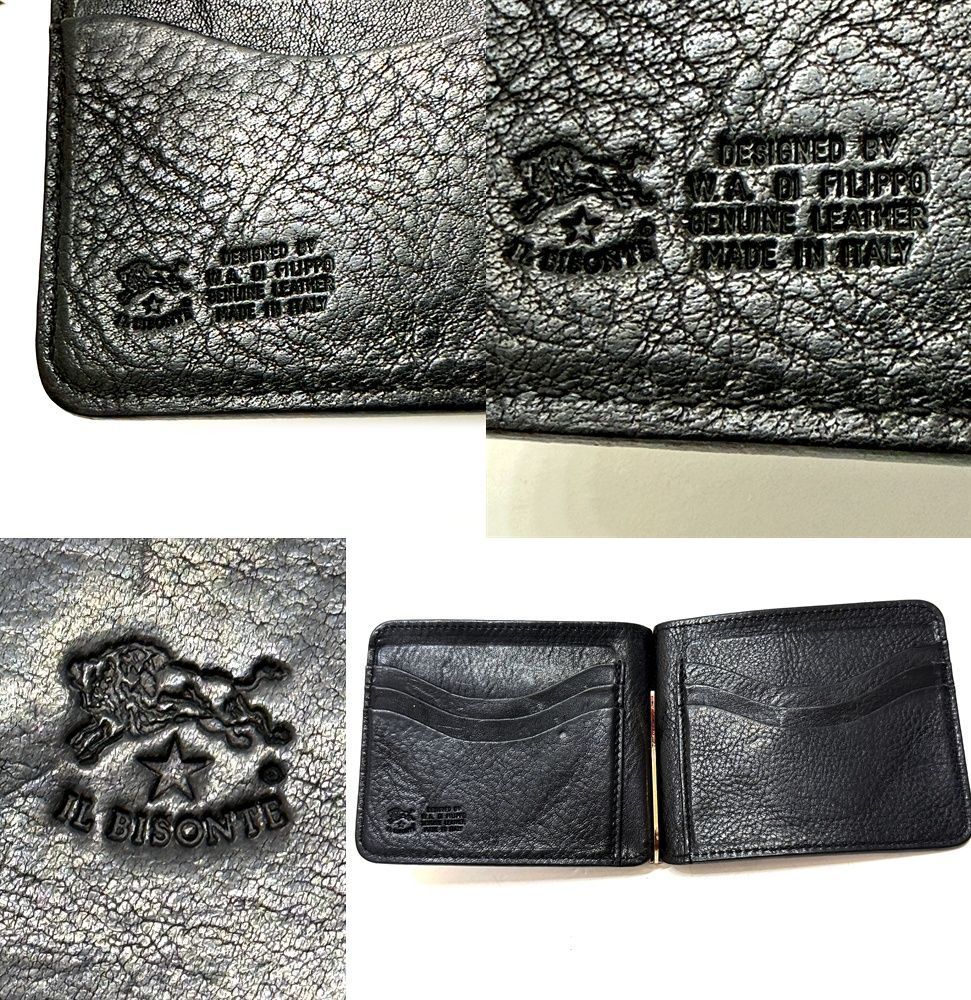 2026 現行 IL BISONTE イルビゾンテ レザー マネークリップ ブラック