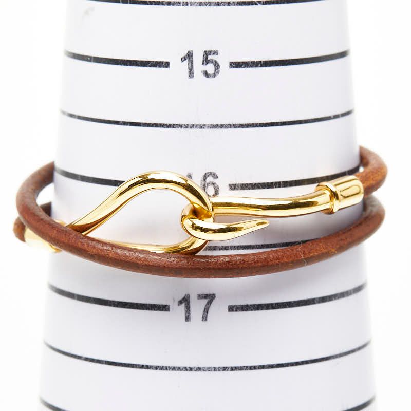 エルメス ジャンボ 2連 ブレスレット チョーカー ブラウン ゴールド