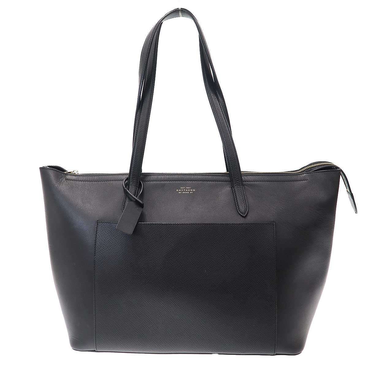 SMYTHSON スマイソン レザートートバッグ ブラック - メルカリ