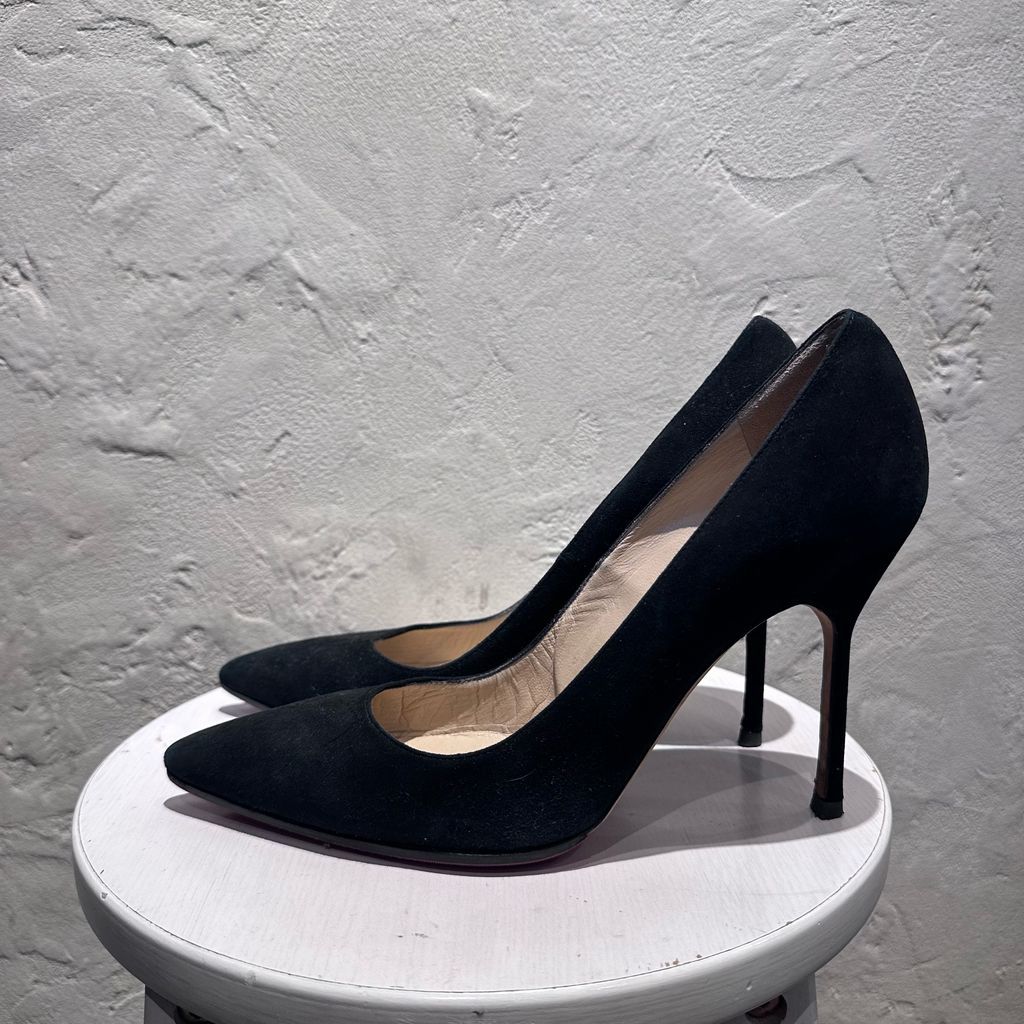 MANOLO BLAHNIK マノロブラニク SUEDE PUMPS パンプス ブラック size