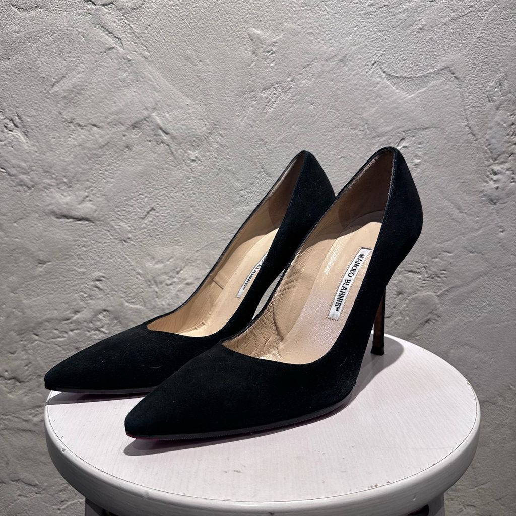 MANOLO BLAHNIK マノロブラニク SUEDE PUMPS パンプス ブラック size