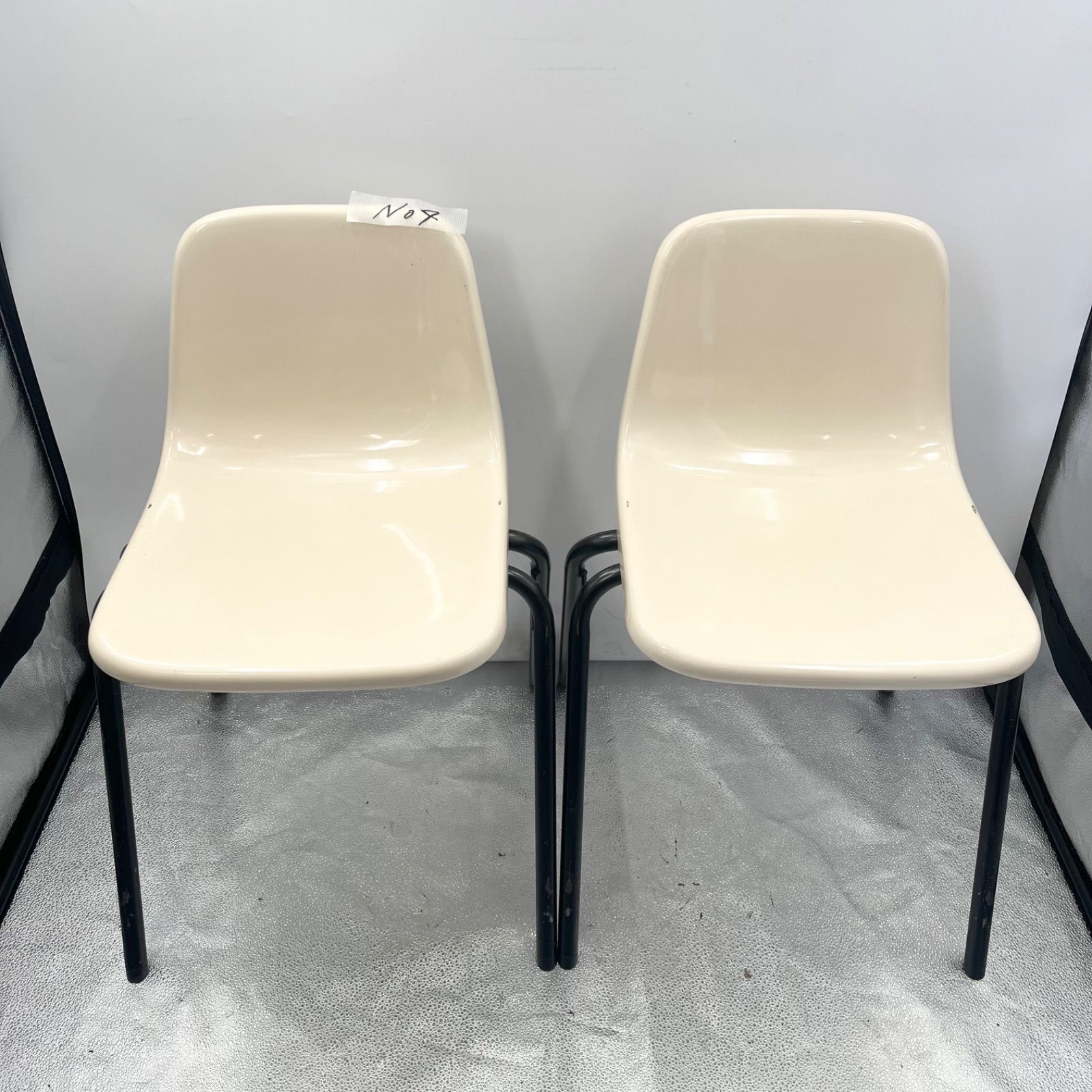 KOKUYO コクヨ コトブキチェア レトロ FRPチェア 2脚セット アイボリー