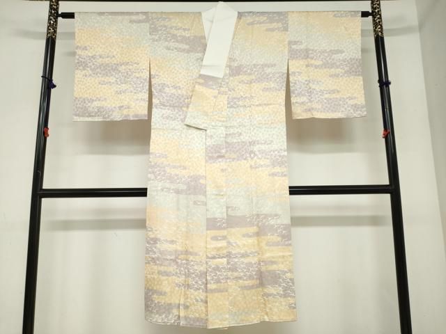 平和屋着物●長襦袢　無双仕立て　エ霞飛鶴文　正絹　逸品　DABC2479ud 平和屋着物○長襦袢 無双仕立て エ霞飛鶴文 正絹 逸品 DABC2479ud