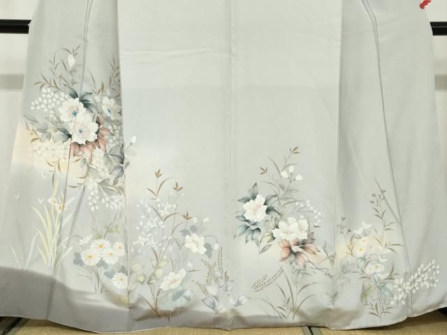 平和屋着物●訪問着　手描き　草花文　正絹　逸品　DABC2551ud 平和屋着物○訪問着 手描き 草花文 正絹 逸品 DABC2551ud - メルカリ