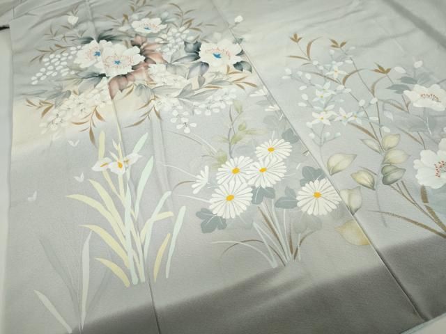 平和屋着物●訪問着　手描き　草花文　正絹　逸品　DABC2551ud 平和屋着物○訪問着 手描き 草花文 正絹 逸品 DABC2551ud - メルカリ