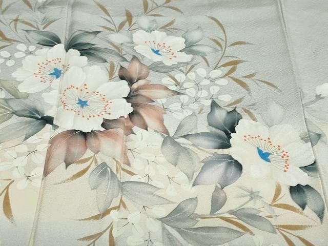平和屋着物○訪問着 手描き 草花文 正絹 逸品 DABC2551ud - メルカリ