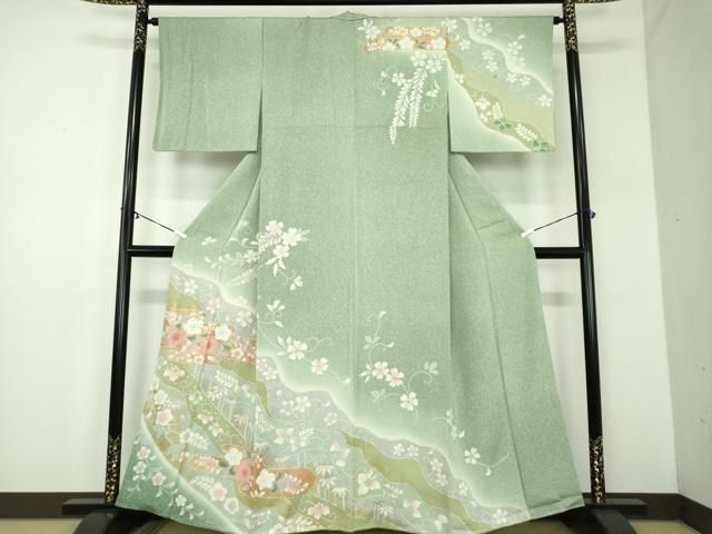 平和屋着物●訪問着　絞り　辻が花　暈し染め　さが美扱い　反端付き　正絹　逸品　未使用　DABC2669ud 平和屋着物○訪問着 絞り 辻が花 暈し染め 金彩 正絹 逸品 DABD1428ps