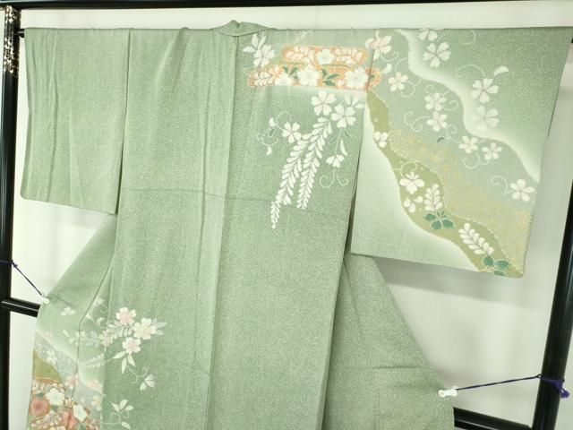 平和屋着物●訪問着　辻が花　暈し染め　正絹　逸品　DABB9717du 平和屋着物○訪問着 辻が花 暈し染め 正絹 逸品 DABB9717du : 平和屋