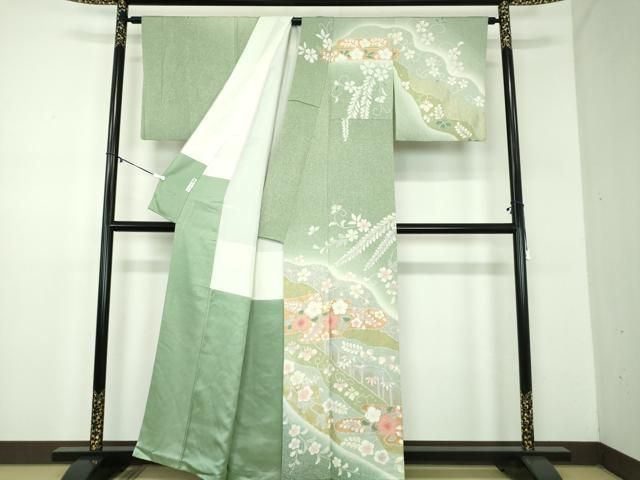 平和屋着物○訪問着 絞り 辻が花 暈し染め 金彩 正絹 逸品 DABD1428ps