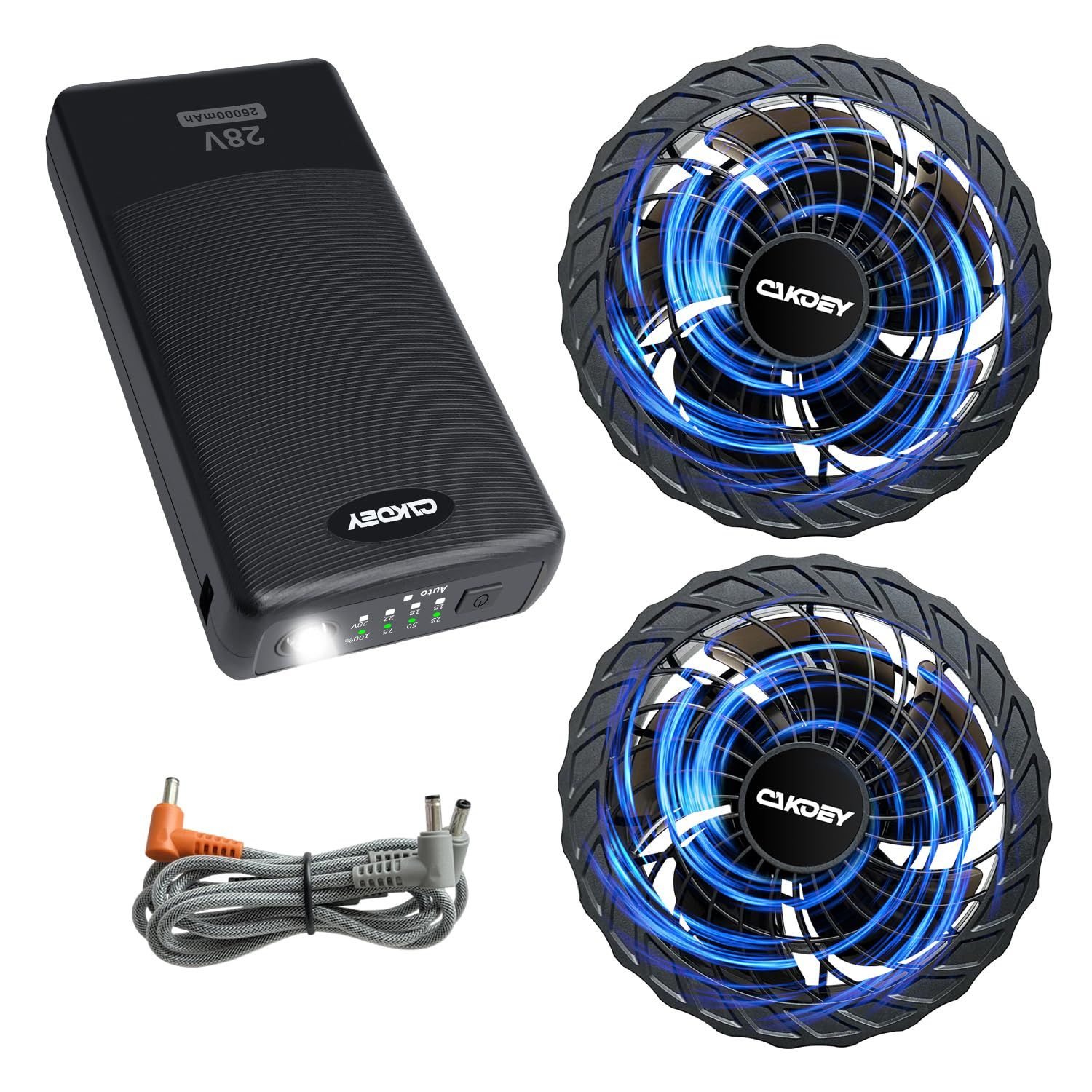 空調作業服 ファンバッテリーセット【2024新登場 28V超高出力 26000mAh