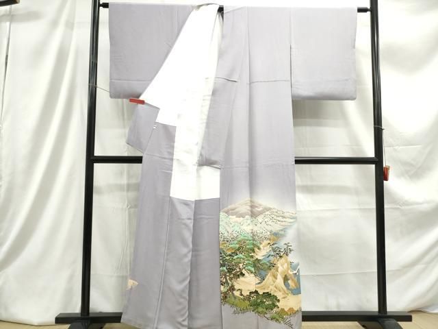 平和屋着物□豪華色留袖 友禅 作家物 飛鶴風景文 暈し染め 正絹 逸品