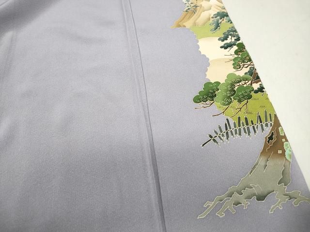 平和屋着物□豪華色留袖 友禅 作家物 飛鶴風景文 暈し染め 正絹 逸品