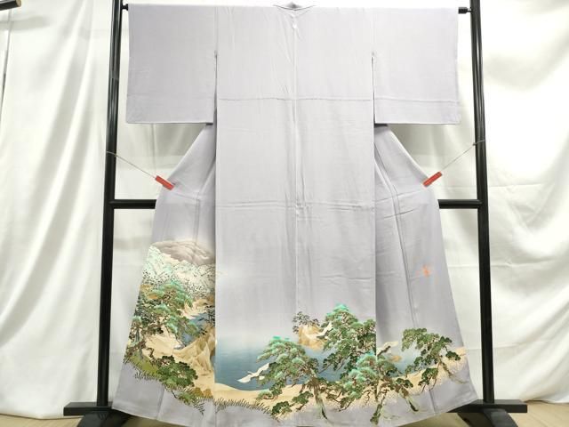 平和屋着物□豪華色留袖 友禅 作家物 飛鶴風景文 暈し染め 正絹 逸品