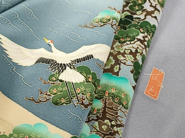 平和屋着物□豪華色留袖 友禅 作家物 飛鶴風景文 暈し染め 正絹 逸品
