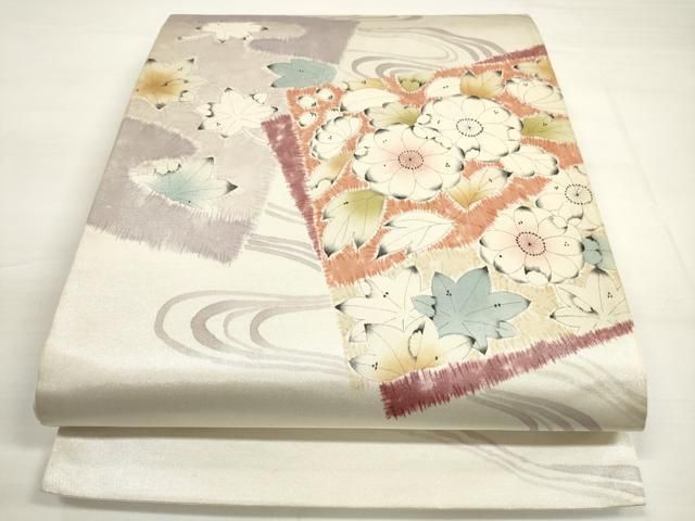 平和屋着物◎西陣 太鼓柄袋帯 作家物 辻が花 証紙付き 正絹 逸品