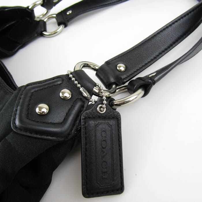 COACH 24742シグネチャー ブラック ベ ホーボー ハンドバッグ 大容量 コーチ ショルダーバッグ キャンベル シグネチャー ホーボー F24742