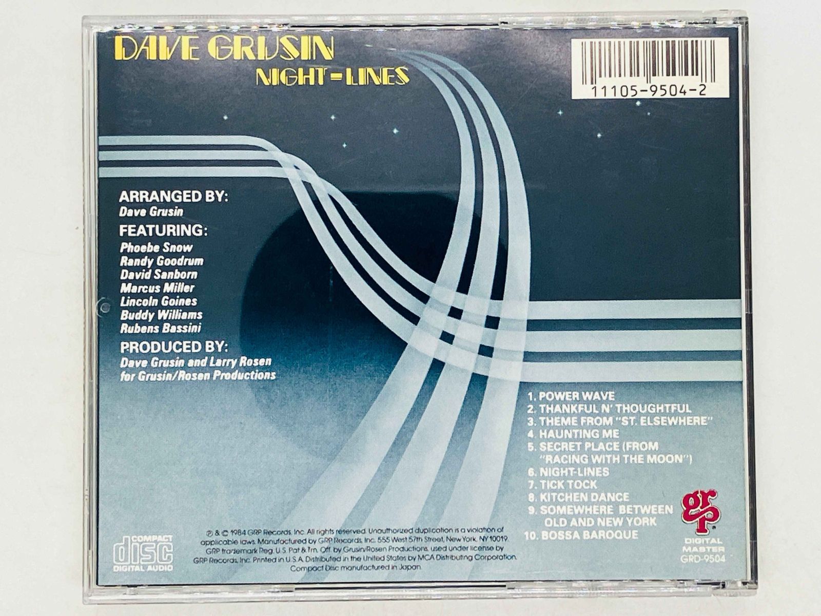 CD DAVE GRUSIN / NIGHT-LINES / デイヴ・グルーシン / ナイト