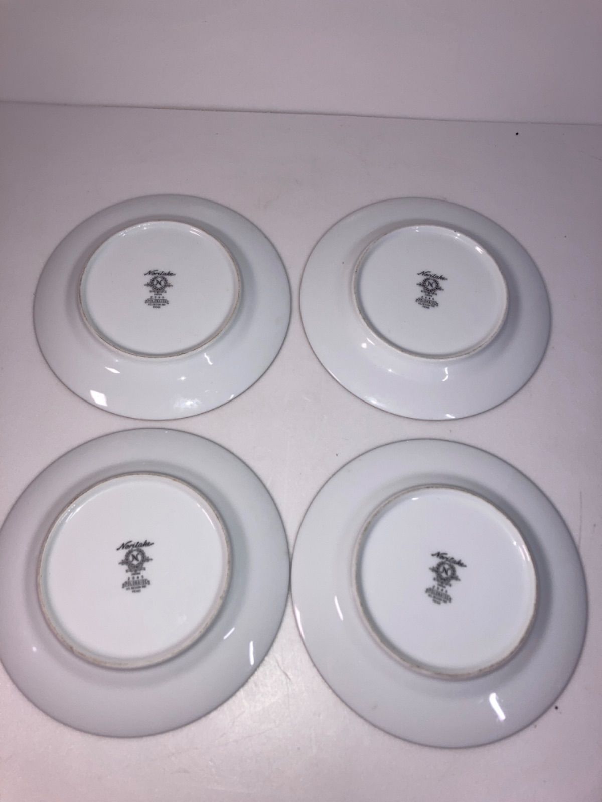 廃盤 希少】ノリタケ ポロネーズ 2045 パン皿 4枚セット 金彩 ブルー