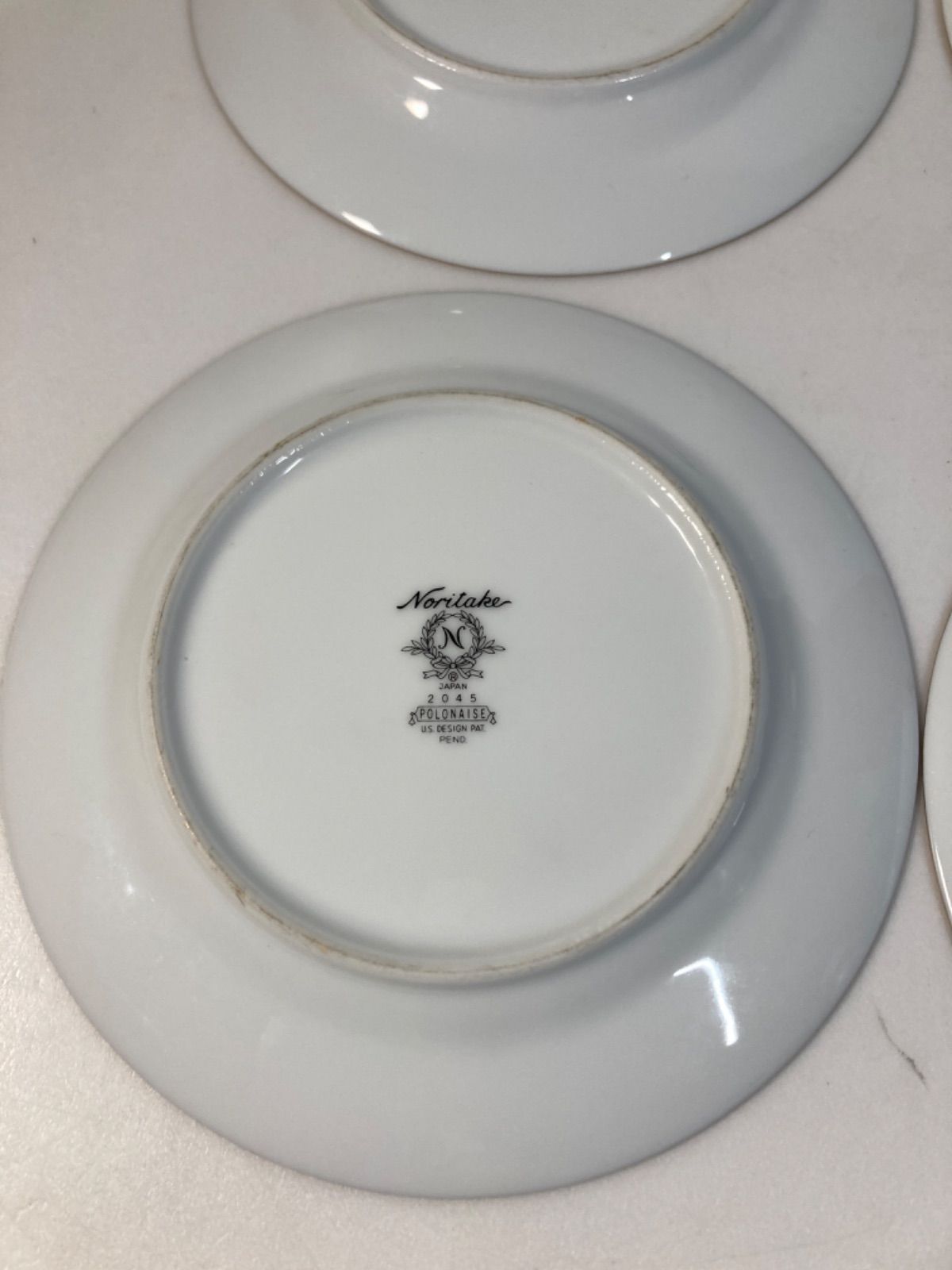 廃盤 希少】ノリタケ ポロネーズ 2045 パン皿 4枚セット 金彩 ブルー