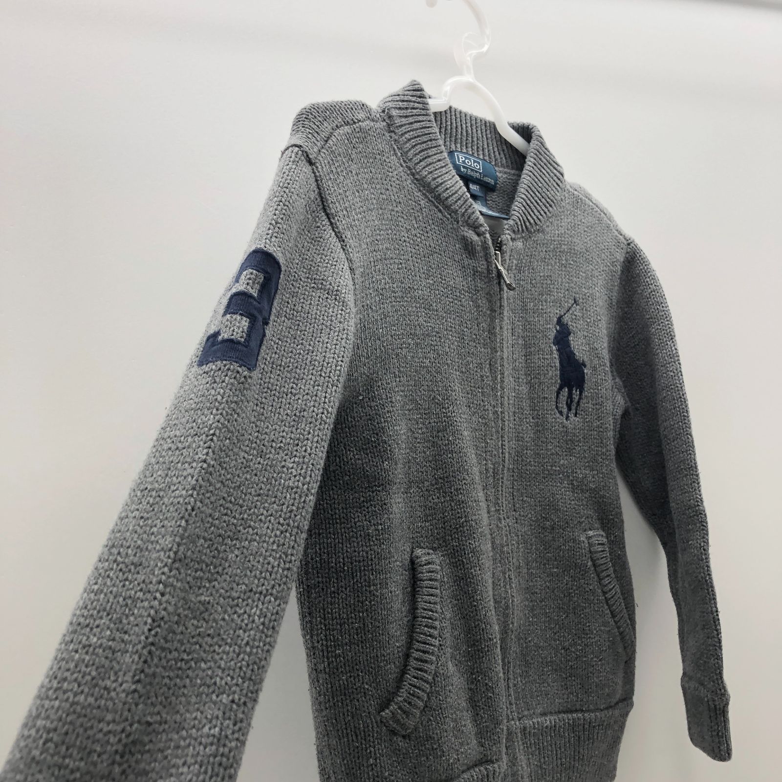 Polo By Ralph Lauren キッズ 4/4T ジップアップカーディガン グレー