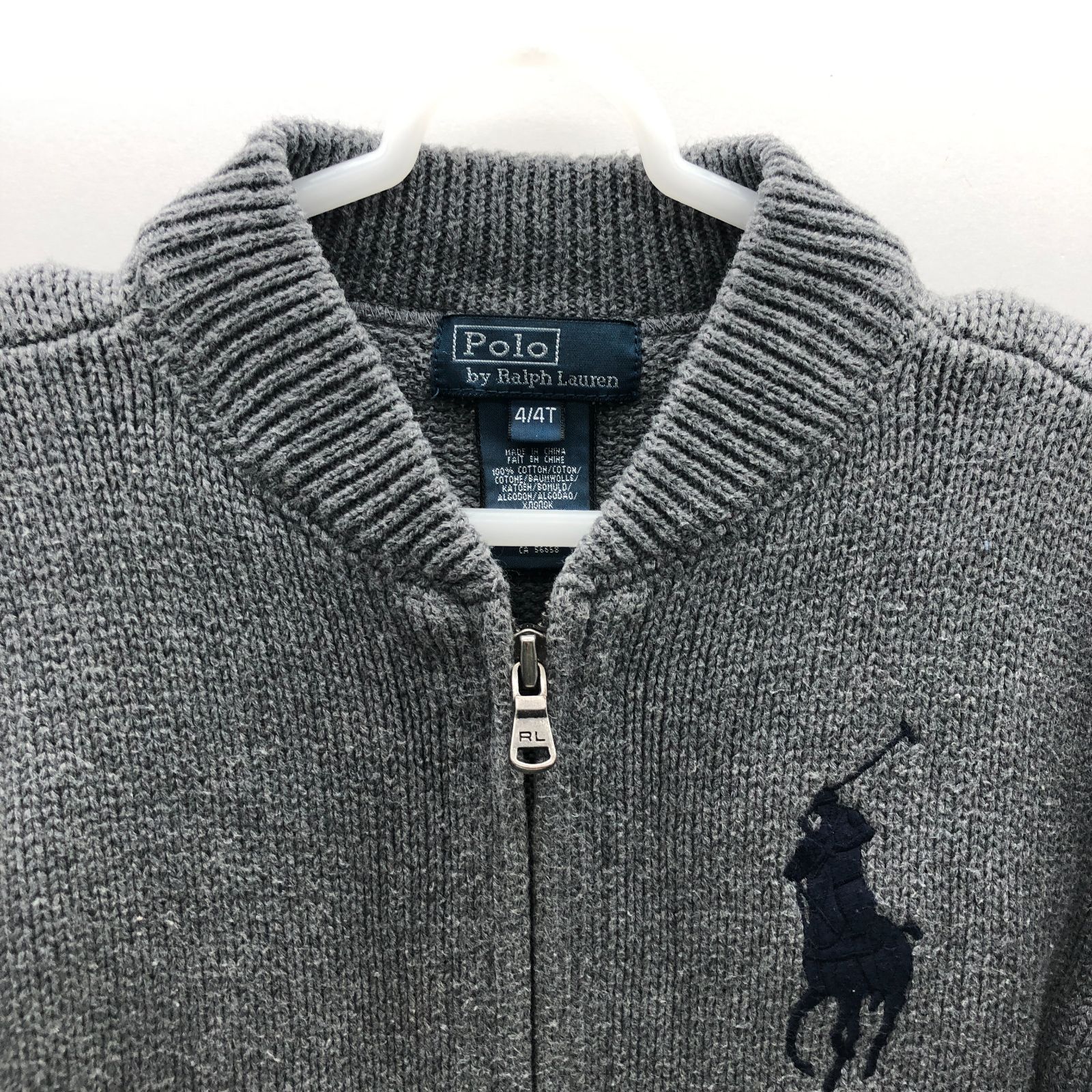 Polo By Ralph Lauren キッズ 4/4T ジップアップカーディガン グレー