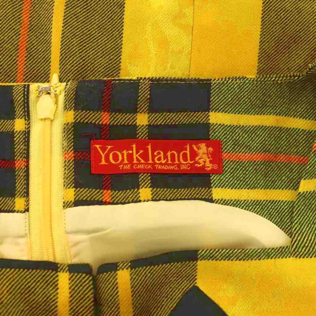 ヨークランド YORKLAND ワンピース ひざ丈 ウール 7AR 黄色 イエロー